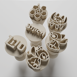 Kit com 06 Carimbos para docinhos/brigadeiro - Lilo e Stitch 2