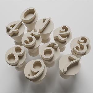 Kit com 10 Carimbos para docinhos/brigadeiro - Números Mauris