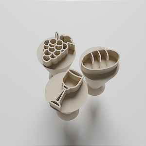 Kit com 03 Carimbos para docinhos/brigadeiro - Pão e Vinho