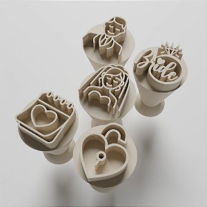 Kit com 05 Carimbos para docinhos/brigadeiro - Despedida/Casamento