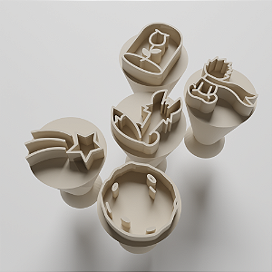 Kit com 05 Carimbos para docinhos/brigadeiro - Pequeno Príncipe 2