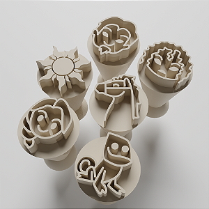 Kit com 06 Carimbos para docinhos/brigadeiro - Princesas 2