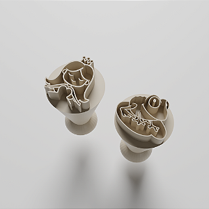 Kit com 02 Carimbos para docinhos/brigadeiro - Princesa e o Sapo