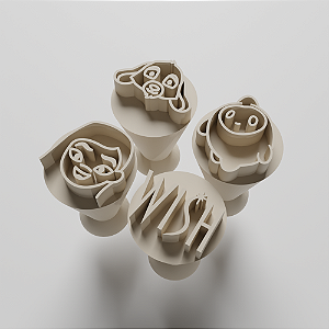 Kit com 04 Carimbos para docinhos/brigadeiro - Wish