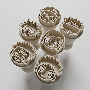 Kit com 06 Carimbos para Doces/Brigadeiros - Jujutsu Kaisen