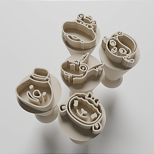 Kit com 5 Carimbos para docinhos/brigadeiro - Doutora Brinquedo