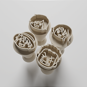 Kit com 4 Carimbos para docinhos/brigadeiro - One Piece 2