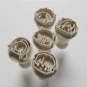 Kit com 5 Carimbos para docinhos/brigadeiro - Demon Slayer