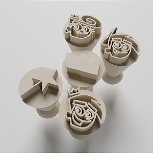 Kit com 5 Carimbos para docinhos/brigadeiro - Padrinhos Mágicos