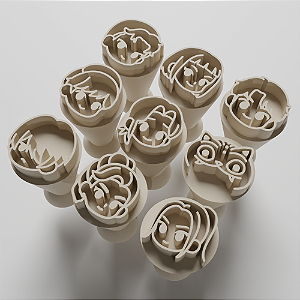 Kit com 9 Carimbos para docinhos/brigadeiro - Guerreiras do K-Pop