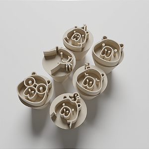 Kit 06 Carimbo para doces/brigadeiro - Capivaras