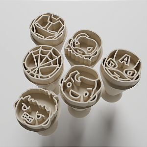 Kit 06 Carimbo para doces/brigadeiro - Heróis 3