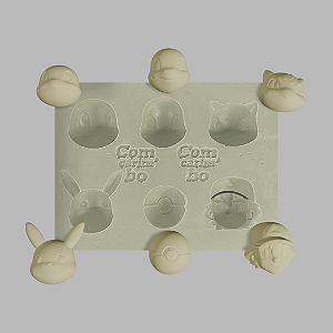 Molde de Silicone 8x6 cm Confeitaria/Artesanato – Pokémon