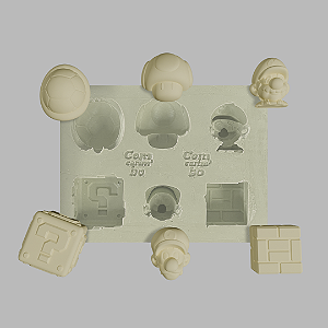 Molde de Silicone 8x6 cm Confeitaria/Artesanato – Super Mario