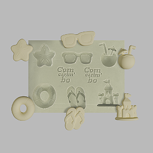 Molde de Silicone 8x6 cm Confeitaria/Artesanato – Praia