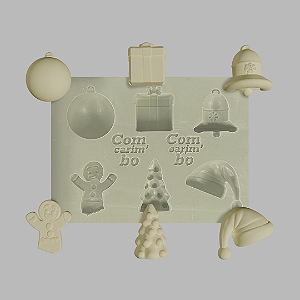 Molde de Silicone 8x6 cm Confeitaria/Artesanato – Natal