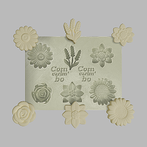 Molde de Silicone 8x6 cm Confeitaria/Artesanato – Flores
