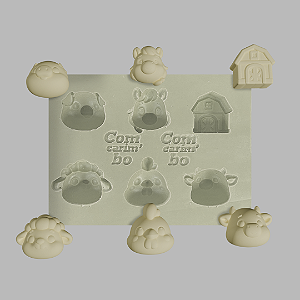 Molde de Silicone 8x6 cm Confeitaria/Artesanato – Fazendinha