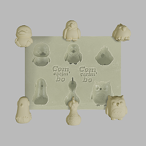 Molde de Silicone 8x6 cm Confeitaria/Artesanato – Aves