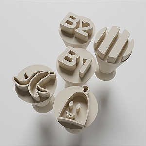 Kit com 5 Carimbos para docinhos/brigadeiro - Bananas de Pijamas