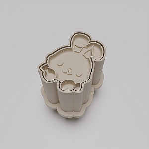 Ejetor e modelador de docinhos/brigadeiro - Coelho 2 Páscoa modelo com Profundidade