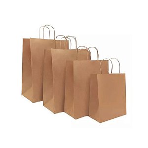 Sacolas Kraft com Alça Personalizada  18x30x10
