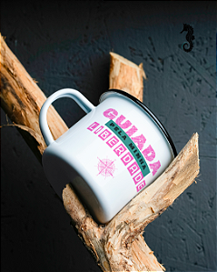 Caneca Esmaltada Retro Liberdade Rosa