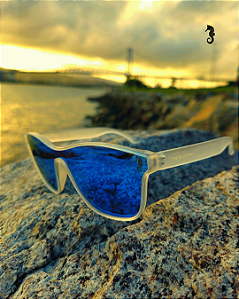 Óculos de sol Velocity Transparente Fosco c/ Azul (Unissex)