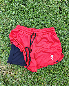 Shorts Fênix 2 em 1 Poliamida + Elastano Vermelho