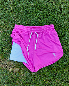 Shorts Fênix 2 em 1 Poliamida + Elastano Lilás