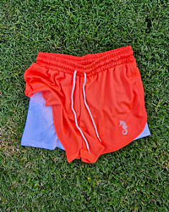 Shorts Fênix 2 em 1 Poliamida + Elastano Salmão