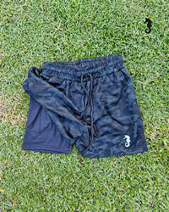 Short Titan 2 em 1 - Dryfit e Microfibra Camuflado