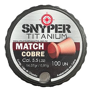 Chumbinho Snyper Titanium Match Cobre 5.5mm 100UN