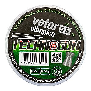 Chumbinho Technogun Vetor Olímpico 5.5mm 125UN