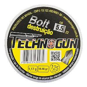 Chumbinho Technogun Bolt Destruição 5.5mm 125UN