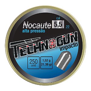 Chumbinho Technogun Nocaute Alta Pressão 5.5mm 250UN
