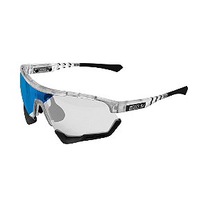 Óculos Scicon Aerotech Branco Gelo Lente Azul Fotocromático com Adaptador de Grau