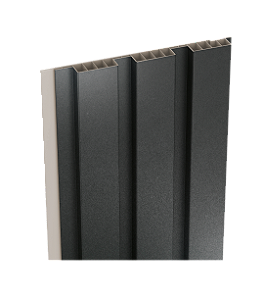 Painel Ripado Externo - Arquitech - Crossout Force - Metallic Black - 20mm - 3,20x 20cm