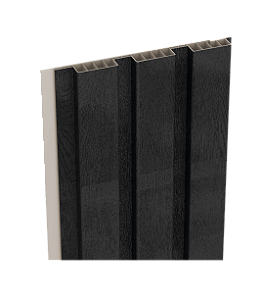 Painel Ripado Externo - Arquitech - Crossout Force - Ebony - 20mm - 3,20x 20cm