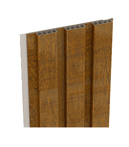 Painel Ripado Externo - Arquitech - Crossout Force - Red Wood - 20mm - 3,20x 20cm