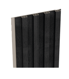 Painel Ripado Externo - Arquitech - Crossout Shield - Ebony - 20mm - 3,20x 20cm