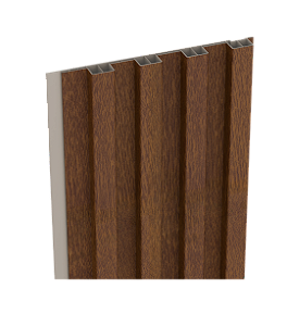 Painel Ripado Externo - Arquitech - Crossout Shield - Walnut - 20mm - 3,20x 20cm