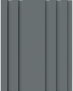 Painel Ripado - Arquitech - Crosswall  Track - Cinza Chumbo - 8mm - 2,80x 20cm