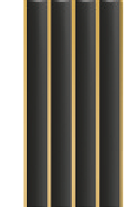 Painel Ripado - Arquitech - Crosswall  Ressonance - Preto Vulcano Gold - 8mm - 2,80x12cm