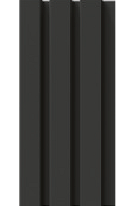 Painel Ripado - Arquitech - Crosswall  Legacy - Preto Vulcano - 12mm - 2,80x11,3 cm