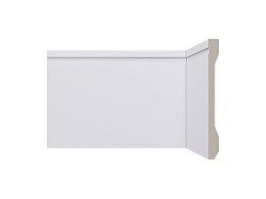 Rodapé Poliestireno LEV152 - Santa Luzia - Branco - Frisado - 15 cm