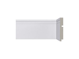 Rodapé Poliestireno - Santa Luzia - Branco - Frisado - 12 cm