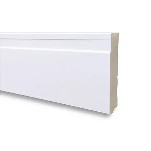 Rodapé Poliestireno - Arquitech - Branco - Frisado - 15 cm - 2,4m