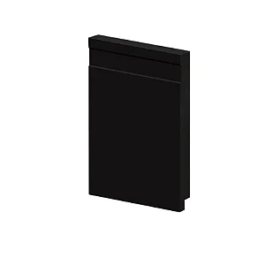 Rodapé Poliestireno - Arquitech - Preto Vulcano - Frisado - 15 cm - 2,4m