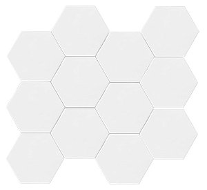 Porcelanato Decorado - Gabriella -  Hexagonal Branco Mate  -  17x19,5cm - 1 m2